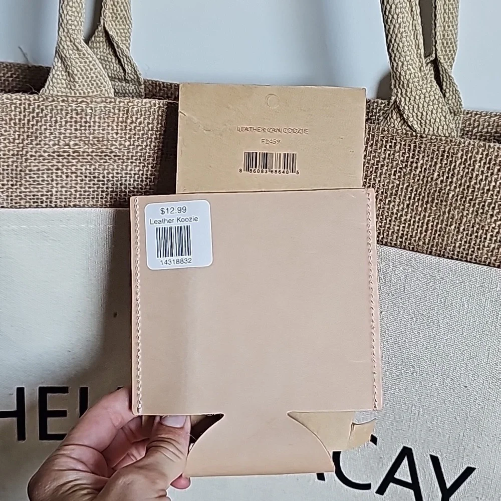 Hello Vacay Beach Bag and NWT Hello Weekend Leather Coozie - Picture 5 of 10
